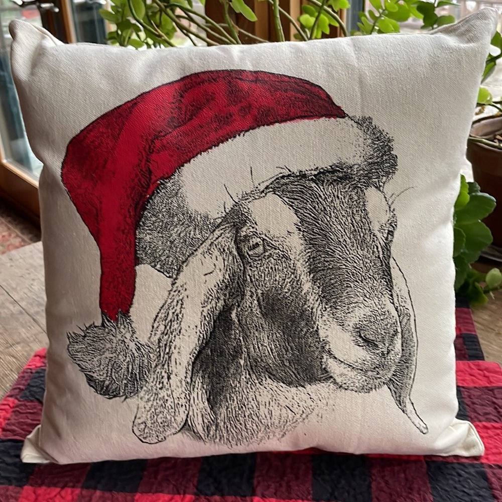Santa Goat decorative pillow